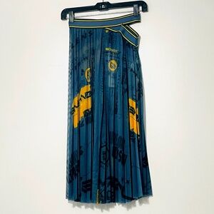 Magnlens Sheer Mesh Pleated Side Cutout Midi Skirt